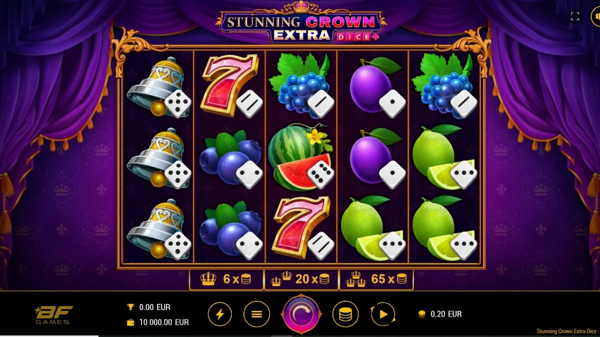 Stunning Crown Extra Dice স্লট গেমের রাজকীয় থিম এবং রিল সেট